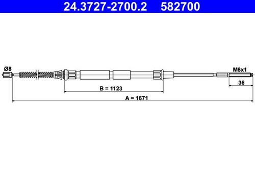 Brake cable for caddy 04 - cable, vw
